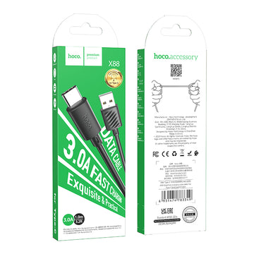 Cablu Date si Incarcare, USB-A la USB-C, 18W, 2.4A, 1m, Negru