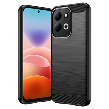 Husa Brush pentru Xiaomi Redmi 17 4G/5G, TPU, Metall Look - Negru