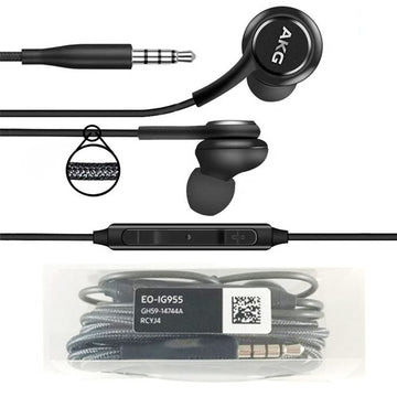 Casti cu Fir AKG In Ear Jack 3.5mm Stereo HiFI 1.2m Braided Black Bulk OEM IG955
