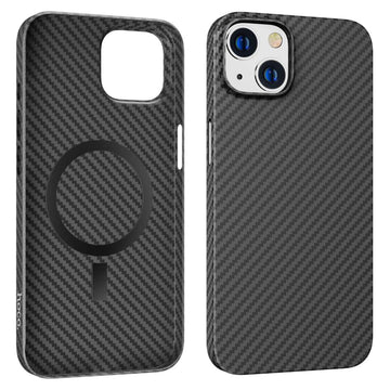 Husa Hoco pentru iPhone 14 Plus, MagSafe Carbon Fiber, Aramida - Negru