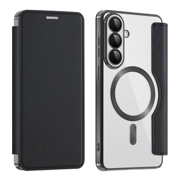 Husa MagFlip pentru Samsung S26 Plus, Magnet, RFID Protect, Piele, Chrome Edge - Negru