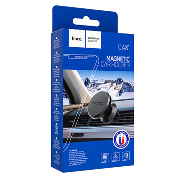 Suport Auto Hoco CA81, Magnetic, Montaj Ventilatie, MultiAngle, Compact - Negru