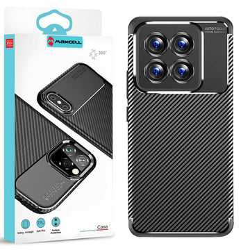 Husa AutoFocus pentru Xiaomi Redmi Note 14 Pro 4G, Carbon Texture, TPU - Negru