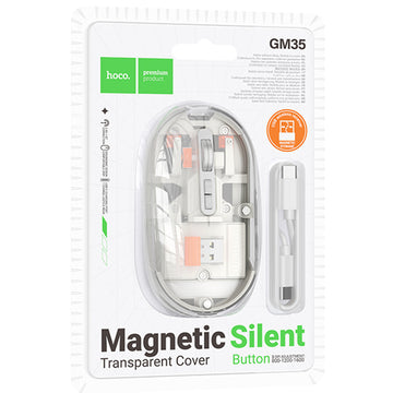 Mouse Dual Hoco GM35, BT 5.0/ Wireless 2.4G, 1.600 DPI, 5 Buttons - Transparent / Alb
