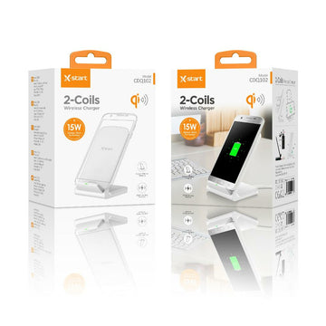 Suport Birou cu Incarcatoare Wireless X-Start CDQ-102, 15W, USB-A, 1m - Alb