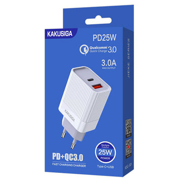 Incarcator Retea Kaku KSC-501, 20W, 1xUSB-C, 1xUSB-A, PD, QC 3.0 - Alb