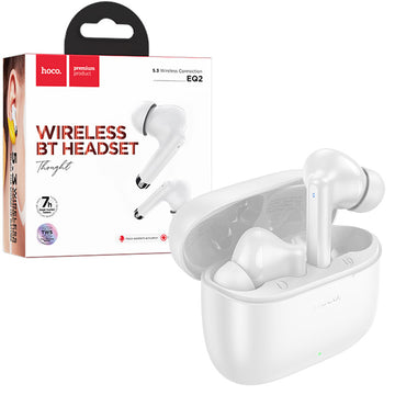 Casti Wireless Hoco EQ2, Ear Buds, BT 5.3, 180h StandBy, 300mAh, Thought - Alb