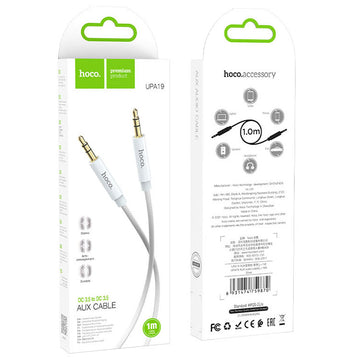 Cablu Audio Hoco UPA19, Jack 3.5mm M, la Jack 3.5mm M, 1m - Argintiu