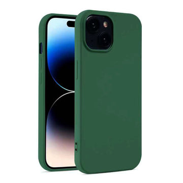 Husa Soft pentru iPhone 12, MicroFiber, TPU - Verde inchis