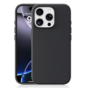 Husa Woven pentru iPhone 16 Pro, MagCase, TechWoven Piele, Soft Craft - Negru