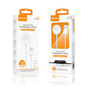 Cablu Incarcare iWatch X-Start SJX302, Seria 3/4/5/6/7, Wireless, Magnetic, 5W, USB-A, 1m - Alb