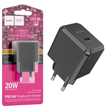 Incarcator Retea Hoco CS13A, 20W, 1xUSB-C, PD - Negru