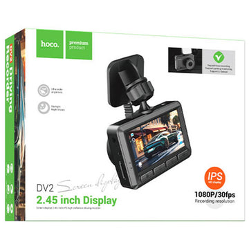 Hoco (DV2) - Camera de bord, LCD HD 2.45", acumulator 200mAh, cablu Back 5.5m, TF Card, Black