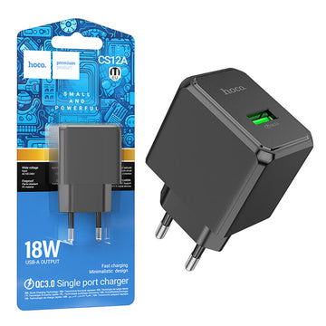 Incarcator Retea Hoco CS12A, 18W, 1xUSB-A, QC 3.0, Standard - Negru