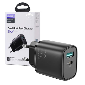 Incarcator Retea Joyroom L-QP2011, 20W, 1xUSB-C, 1xUSB-A, PD, QC 3.0 - Negru