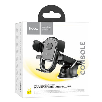 Suport Auto Hoco H5, cu Cleme Laterale, Montaj Bord, MultiAngle, AutoLock - Negru