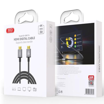 Cablu Audio si Video XO GB017A, HDMI la HDMI, HD 4k, 3m - Gri inchis