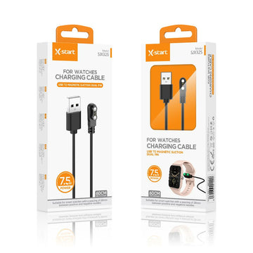 Cablu Incarcare SmartWatch X-Start SJX325, Wireless, Magnetic, Universal, 5W, USB-A, 60cm - Negru