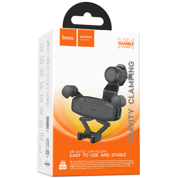 Suport Auto Hoco H66, Montaj Ventilarie, Fixare PullClip, cu Cleme Laterale, AutoGravity - Negru