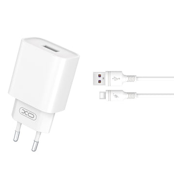 Incarcator Retea XO CE02D, 18W, 1xUSB-A, QC 3.0 - Alb