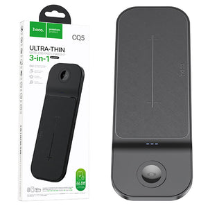 Statie Incarcare Wireless Hoco CQ5, Magsafe, 22.5W, 5V, 3A, Qi Charging, 3 in 1 - Negru