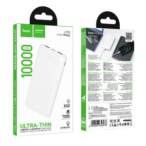 Baterie externa Hoco J153, 10.000mAh, 10W, 2xUSB-A, LED Display - Alb