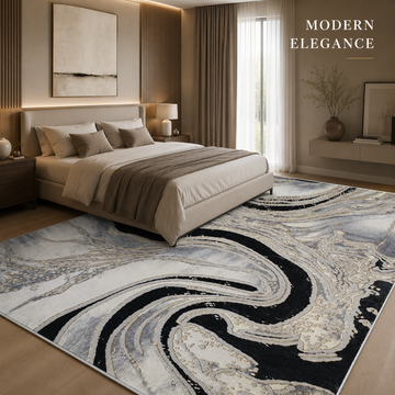 Covor Modern Imperial Obsidian Livario White Gold