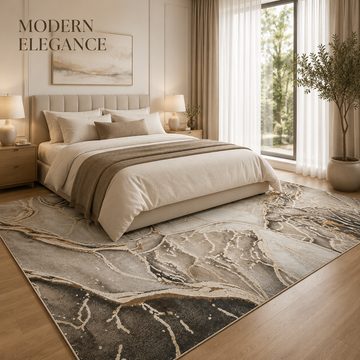 Covor Modern Efect Livario Vulcan Bej Gold