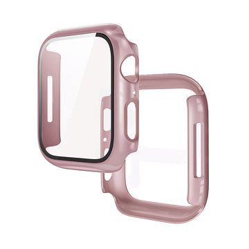 Folie Integrata Hoco WS3, Rama Protectie cu Folie Integrata, iWatch Series 7/8, PC, 41mm - Auriu Rose