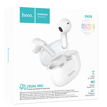 Casti Wireless Hoco EW29, Ear Buds, BT 5.3, 180h StandBy, 400mAh, Depth - Alb