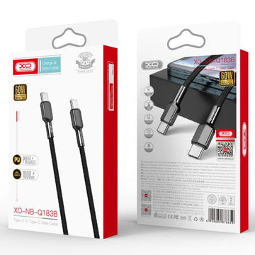 Cablu Date si Incarcare XO NB183B, USB-C, PD60W, QC3.0, 1m - Negru
