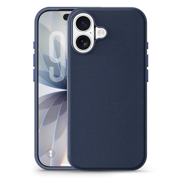 Husa Woven pentru iPhone 17, MagCase, TechWoven Piele, Soft Craft, Bleumarin