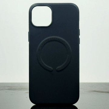 Husa Kraft pentru iPhone 15, MagCase, Piele Ecologica - Negru
