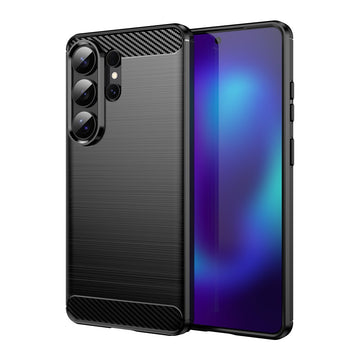 Husa Brush pentru Samsung S26 Ultra, TPU, Metall Look - Negru