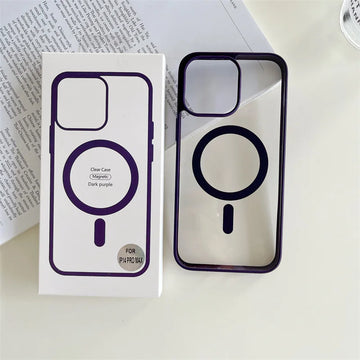Husa ClearMag pentru iPhone 16e, MagCase, Acryl Crystal - Mov frame