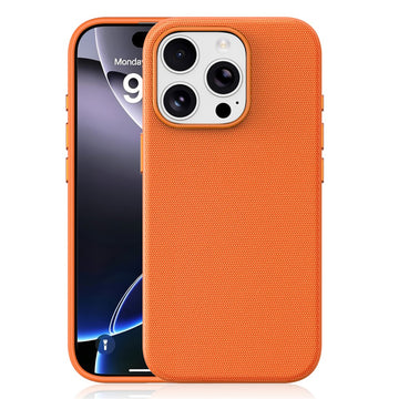 Husa Woven pentru iPhone 16 Pro, MagCase, TechWoven Piele, Soft Craft - Portocaliu