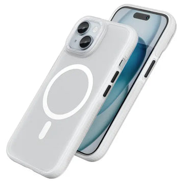 Husa Hoco AS2 pentru iPhone 15 Plus, MagSafe, Grip honeEdge, Matte - Alb