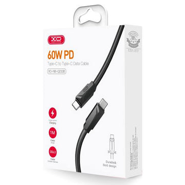 Cablu Date si Incarcare XO NB-Q233B, USB-C, PD60W, QC3.0, 1m - Negru