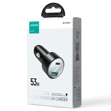 Incarcator Auto Joyroom JR-CCD01, PD53W, 1xUSB-C, 1xUSB, FastCharge - Negru