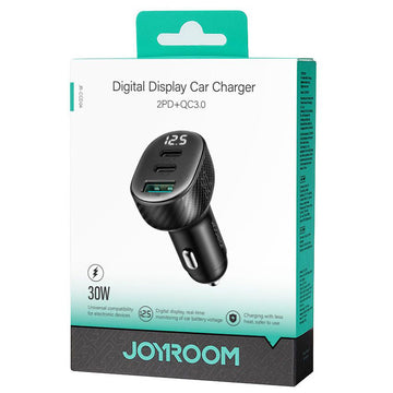 Incarcator Auto Joyroom JR-CCD04, PD30W, 2xUSB-C, 1xUSB, FastCharge - Negru