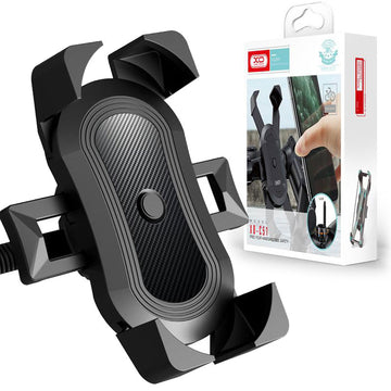 Suport Moto/Bike XO C51, cu Cleme Laterale, Montaj Ghidon, MultiAngle, 4 Corners - Negru