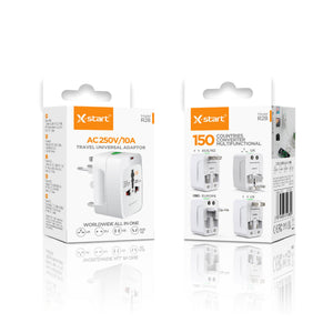 Adaptor de Priza X-Start R28, Universal, EU la Multiple Standarde - Alb