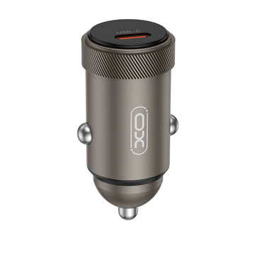 Incarcator Auto XO CC70, PD 30W, USB-C, Fast, Cafeniu - Negru
