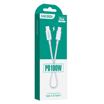 Cablu Date si Incarcare Kaku KSC-653, USB-C, PD100W, QC3.0, 25cm - Alb