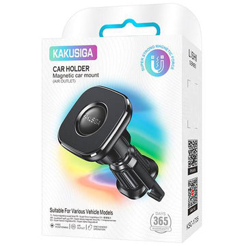 Suport Auto Kaku KSC-1735, Magnetic, Montaj Ventilatie, Pull Hook, Compact Size - Negru