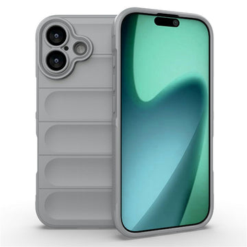 Husa Wave pentru iPhone 17, Grip Microfiber, ShockProof - Smoke gri