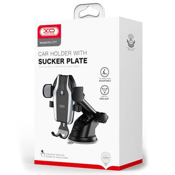 Suport Auto XO C77, cu Cleme Laterale, Montaj Bord, AutoGravity, MultiAngle - Negru