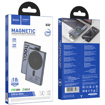Baterie externa Hoco Q32, PD20W, 1xUSB-C 5000mAh - Gri metalic