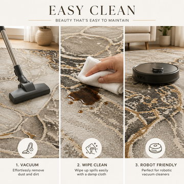 Covor Modern Efect Livario Vulcan Bej Gold