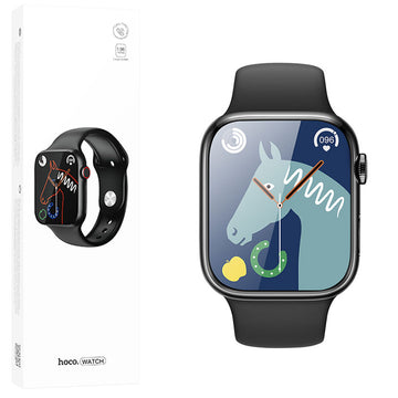 Hoco (Y12) - Ceas SmartWatch, Sport, Call Version, iPhone67 Waterproof, 128MB, Black